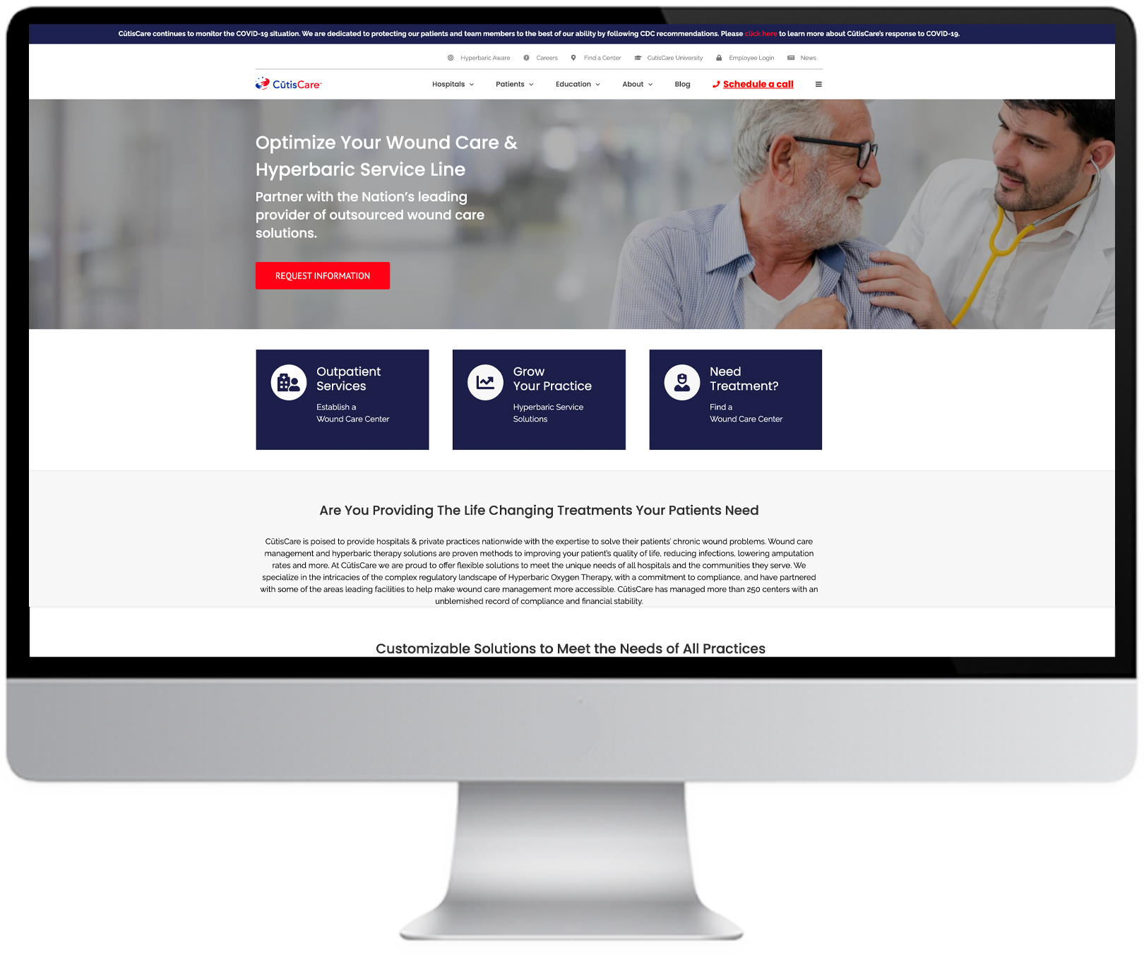 Healthcare Services website design by Azola Creative